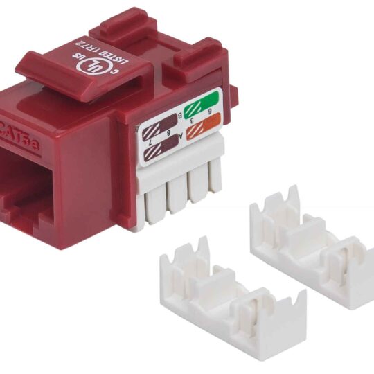 Jack RJ45 Cat5E Keystone de Impacto Rojo