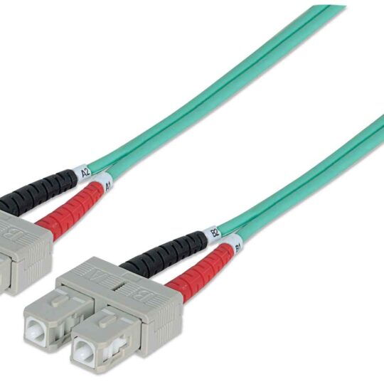 Patch Cord de Fibra Optica, Dúplex, Multimodo, Verde, 5 m
