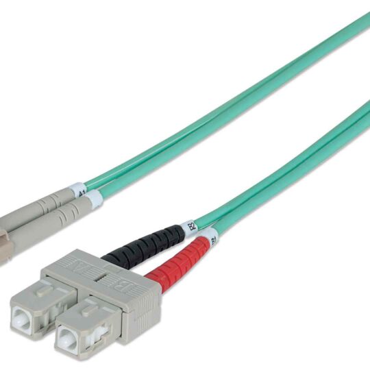 Patch Cord de Fibra Optica, Dúplex, Multimodo, Verde, 20 m
