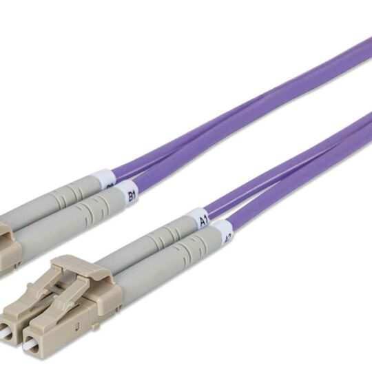 Patch Cord de Fibra Optica, Dúplex, Multimodo, Violeta, 20 m