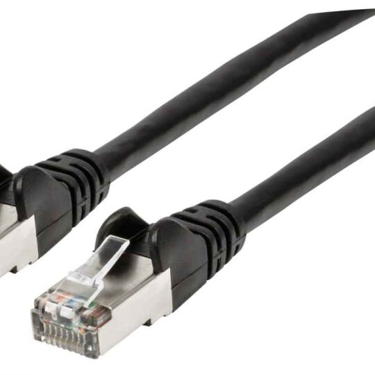 Cable de Red Cat6a S/FTP, 30 cm, Negro