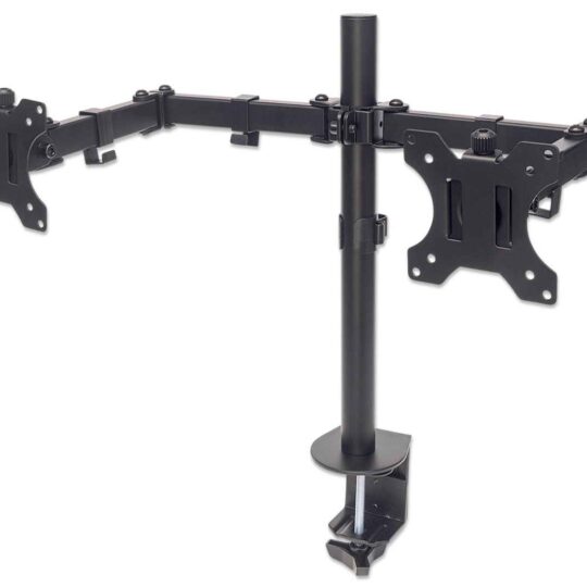 Soporte universal para 2 monitores con brazos de doble articulación