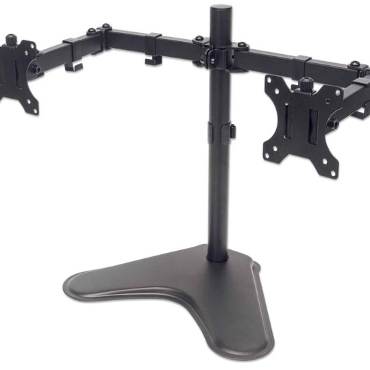 Soporte para dos monitores, movimiento con brazos de doble articulación