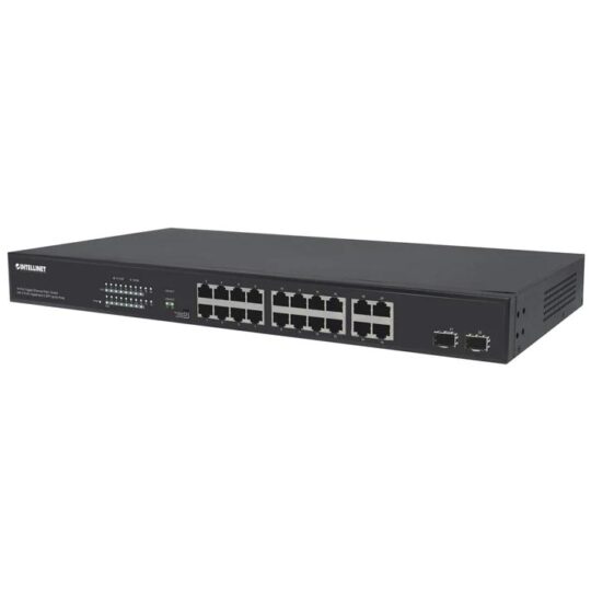 Switch Gigabit Ethernet PoE+ de 16 puertos con 4 puertos RJ45 y 2 SFP puertos Uplink