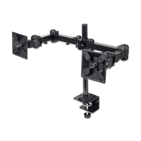 Soporte para monitor de escritorio, movimiento articulado, 2 pantallas planas de 13" a 24"