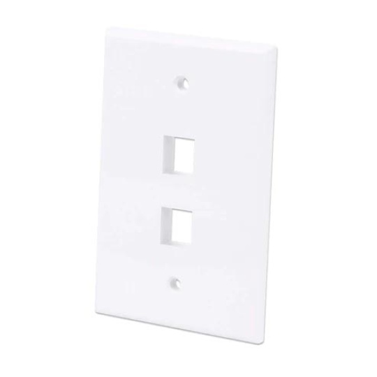Placa para caja UTP, 2 Salidas Keystone
