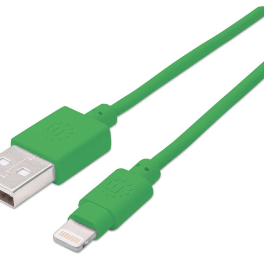 Cable iLynk (Lightning) USB Tipo A-M, 15 cm, Verde