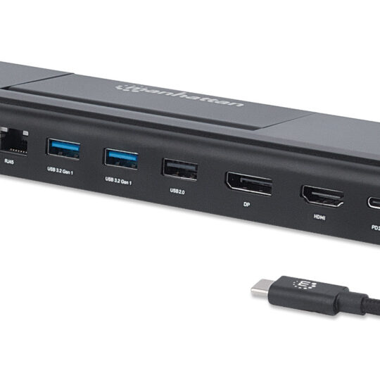 Docking Station USB-C de 11 puertos, 3 monitores